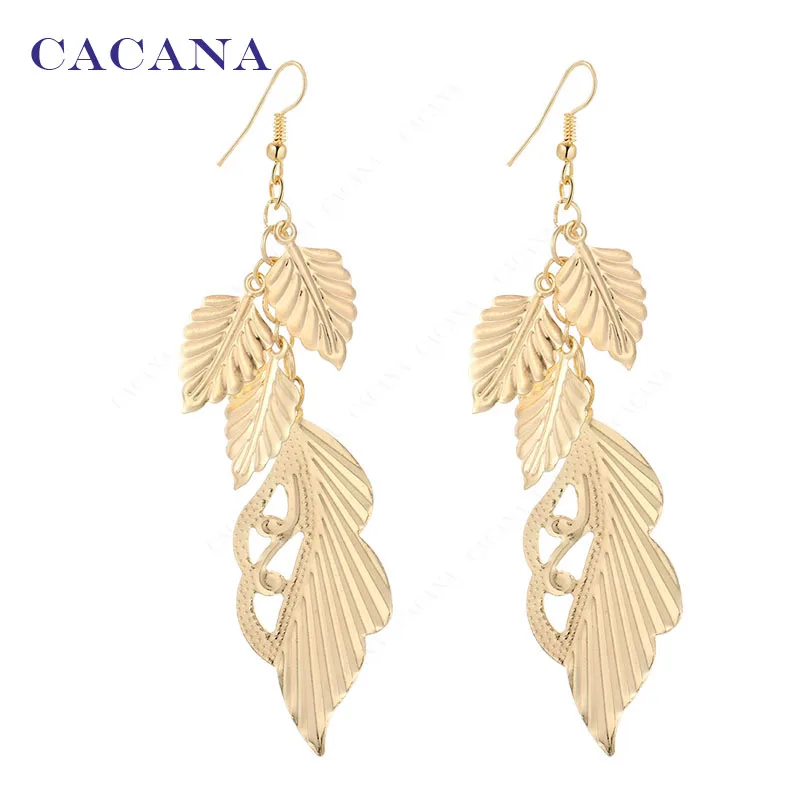 CACANA Dangle Long Earrings With Lovely Leaves Top Quality For Women Bijouterie Hot Sale No.A15 A16