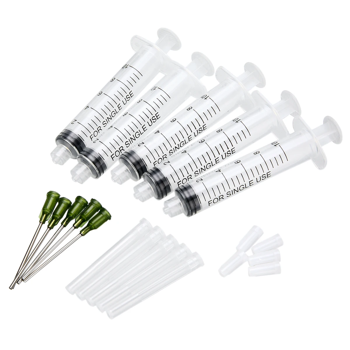Transparent Syringes Set 5 Pack 10ml Plastic Syringe With 14 ga 1.5