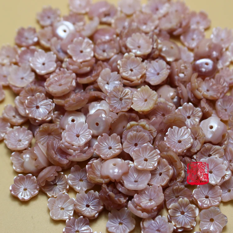 

10Pcs/Pack 8-10mm Shell Beads Pink Natural Mother Of Pearl Shell Flower Beads For Scrapbook DIY Jewelry Handmade Craft Making
