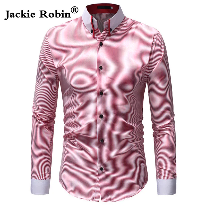 

2019 New Brand Clothing High Quality Striped Men Casual Social Dress Shirts Long Sleeved Collar Design Style Business Shirt