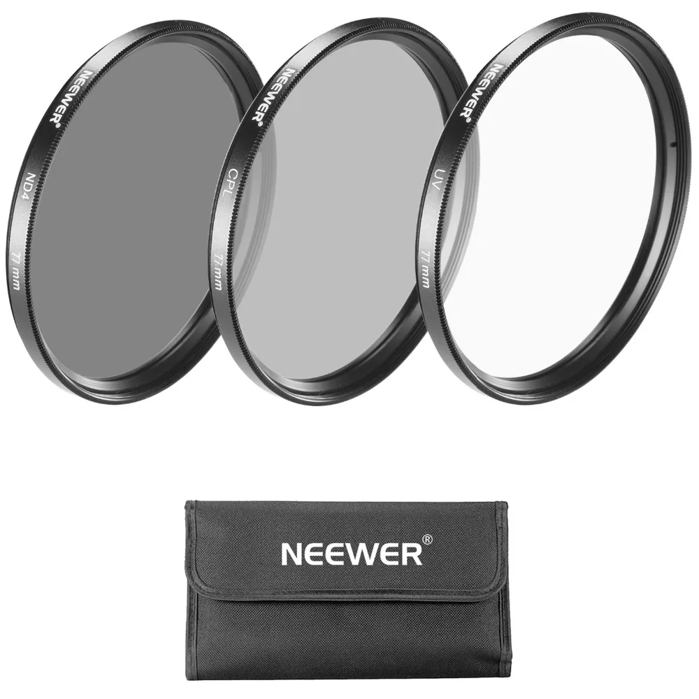 Neewer 77 мм набор фильтров для объектива: UV + CPL ND4 фильтр мешочек салфетка очистки Canon