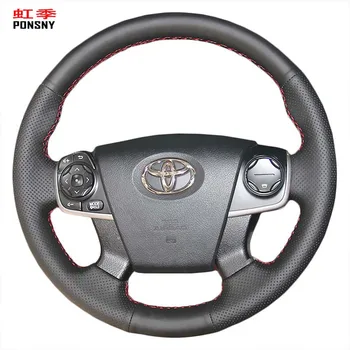 

PONSNY Black Artificial Leather Car Steering Wheel Cover for Toyota Camry 2012 2013 2014 Micro-fiber Leather Covers
