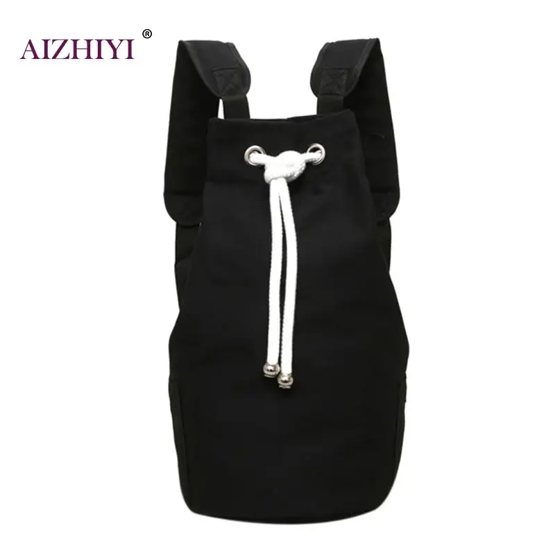 

Casual Men Canvas Backpack Large Capacity Barrel Backpack String Drawstring Backpacks Boys Back Pack Rucksack Mochila Escolar
