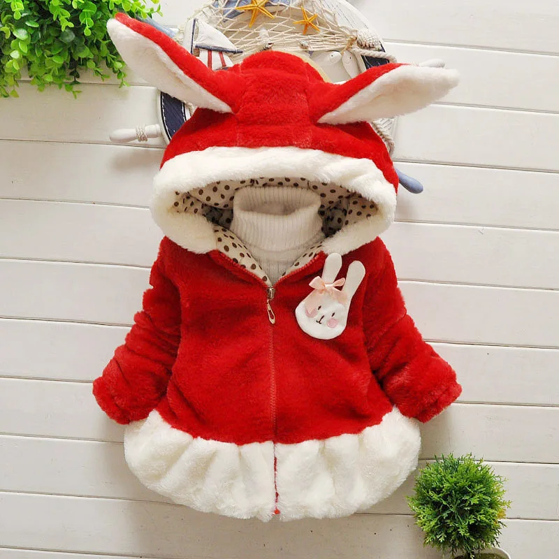 

Autumn and winter New Faux rabbit Fur Coat Girls' Cotton Padded Clothes Children's clothing