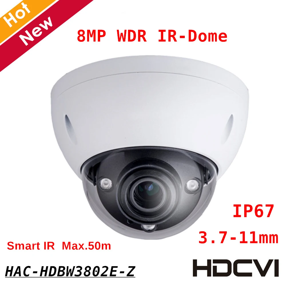 

8MP DH HDCVI Camera Smart IR Distance 50m 1/2 CMOS 3840x2160 IP67 4K Video output CCTV IP Camera IP67 For Indoor and Outdoor