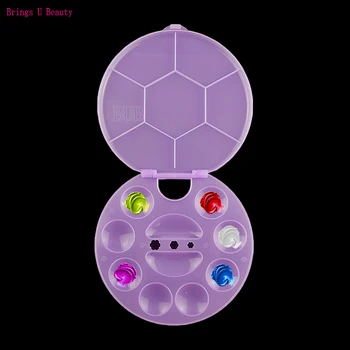 

1 PC Plastic Palette Art Paint Drawing Tray Flap Cover Disc Double Tray Polish Palette Dish for Mixing Colors Manicure Art Tools