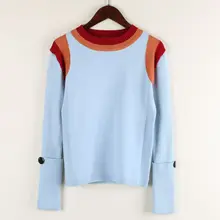 2017 Top Fashion Hot Sale Fashion Spandex Acrylic Full Sweater Men Color Matching Long Sleeve Knit Sweater Female Free Shipping