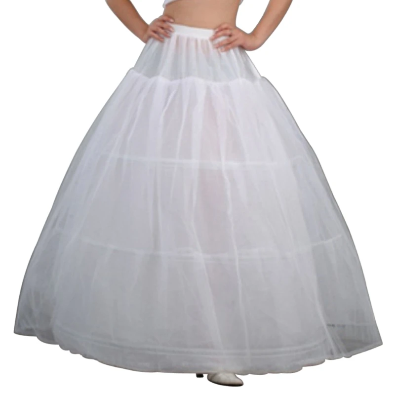 Женское Свадебное Платье макси с 3 обручами, многослойное бальное платье с завязками на поясе, свадебное платье, кринолиновая Нижняя юбка