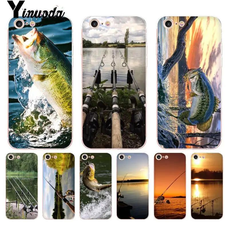 

Yinuoda For iPhone 7 6 X Case Fishing Fish Lake Suset Coque Shell Phone Case for iPhone 8 7 6 6S Plus X 10 5 5S SE XR XS XSMAX