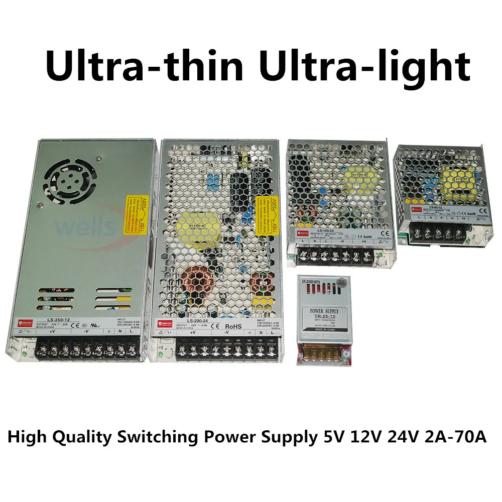 Светодиодный 12 V 24 V постоянного тока до 2A 4A 8A 10A 14A 16A 20A 29A блок питания трансформатор полосы адаптер света импульсный источник питания светодиодного табло