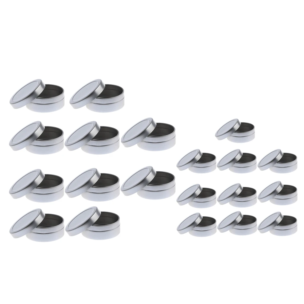 20 Packs 10/20ML Aluminum Tin Cans Empty Containers Screw Top Round Metal Cans with Screw Lids  for DIY Craft Cosmetics Candle