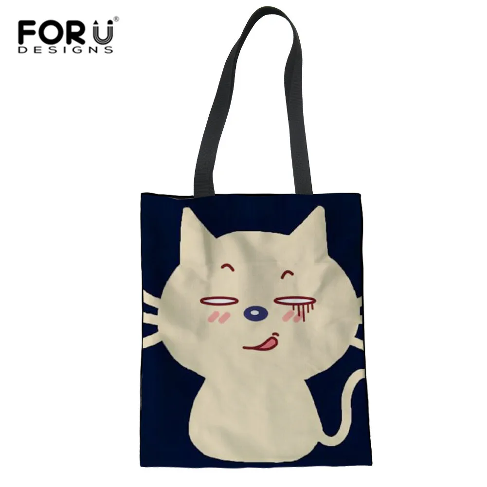 

FORUDESIGNS Cute Funny Cat Schoolbags For Teenage Girls Travel Cartoon School Messenger Bag Book Bags Best Gift For Women Ladies
