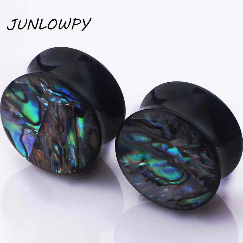 Junlowpy Shellhard Shell Acrylic Ear Gauges Plugs Fashion Flesh Tunnels Ear Expanders For Women Piercing Body Jewelry Plugs Ear