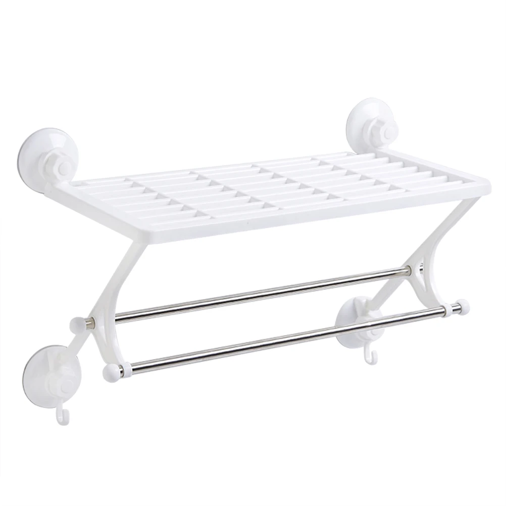 

Powerful Dual-use Wall-mounted Kitchen Sucker Racks Towel Hanging Rod Double Towels Drain Storage Hurdle (White)