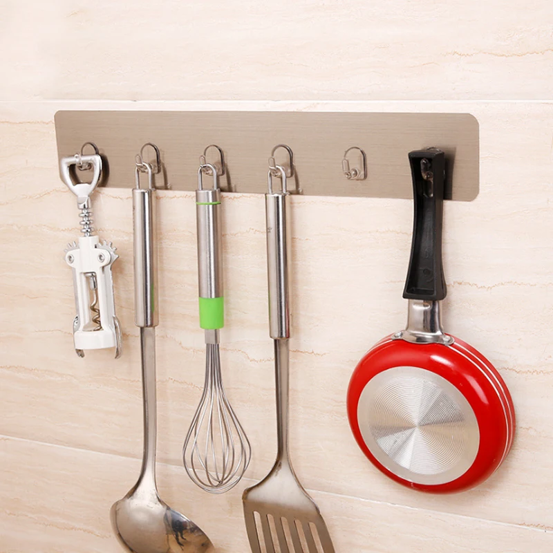 

1pcs Hanging Hook Strong Adhesive Hook Seamless Kitchen Wall Sticky Hook Bathroom Clothes Hooks Hanger Key Holders