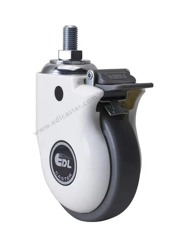1PC EDL 5 Inch Medical Casters Wheels 110Kg TPE Wheels Casters Thread
