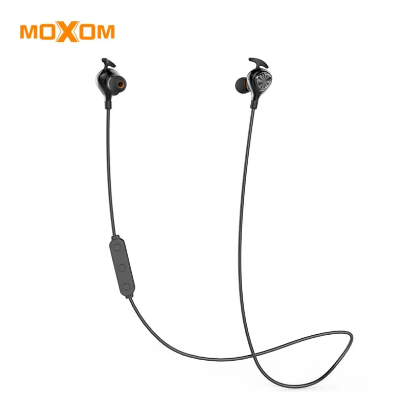 Беспроводные наушники MOXOM Bluetooth с регулятором громкости стереогарнитура V4.1