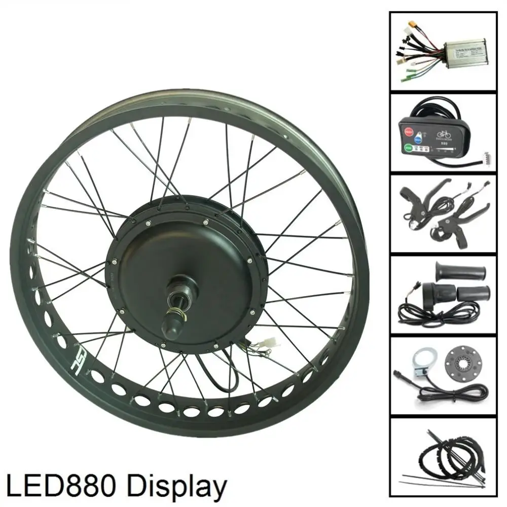 

48V Fat Ebike Conversion Kit CSC 500/750/1000/1500W Electric Snow Bicycle Conversion Kit with LED880 Display for 4.0 fat Tyre