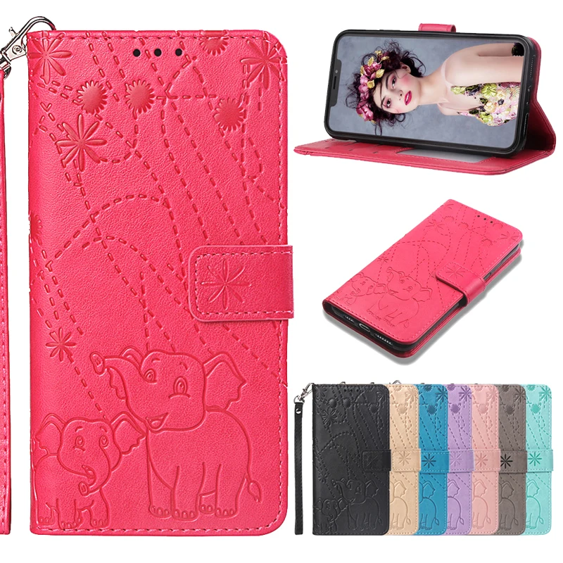 Elephant Embossed Leather Flip Wallet Case Soft Phone Silicone Cover Fundas for Apple iPhone 5 5S SE 6 6S 7 8 Plus X XS MAX XR | Мобильные