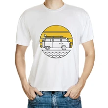 DY 165 Free Shipping Casual Summer Short Sleeve T Shirts Hiphop Bus Printed Mens White Cotton