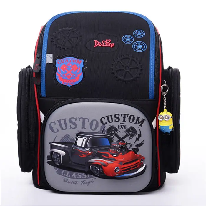 Delune рюкзак с 3D рисунком для девочек и мальчиков, школьная сумка, водонепроницаемые детские ортопедические рюкзаки, mochila escolar - Цвет: 6-105