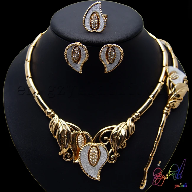 Yulaili 2017 Pakistani Bridal Jewelry Sets Fashion Gold Plating