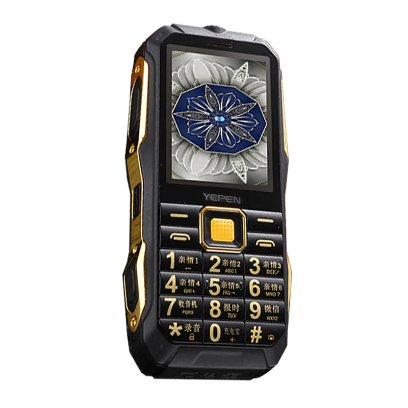 Shockproof rugged flashlight FM radio long standby Blacklist dual SIM card power bank old man mobile phone P048