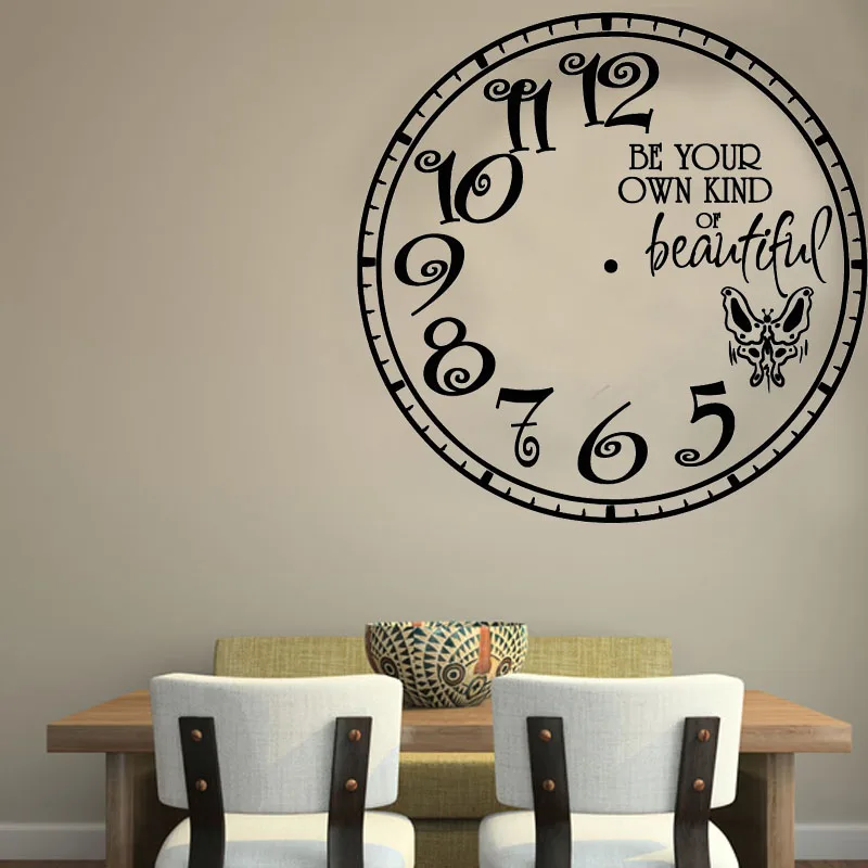 

Butterflies Wall Clock Wall Stickers Creative Home Decor Removable Wall Decals For Living Room Kids Room Nursery Decoration