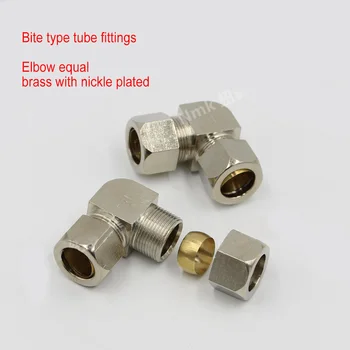 

Byte type tube Joint pipe fitting 4 6 8 10 12 14 16 Equal Elbow tube brass nickle plating clip joint connector fastener coupler