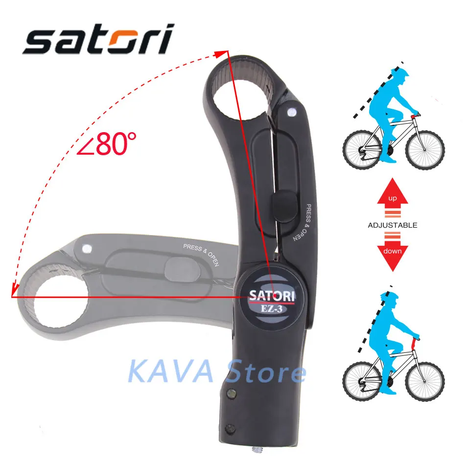 ساتوري EZ-3Adjustable زيادة ارتفاع دراجة الناهض 25.4/31.8 مللي متر الجبلية/مدينة الدراجة الجذعية سبائك الألومنيوم دراجة أجزاء