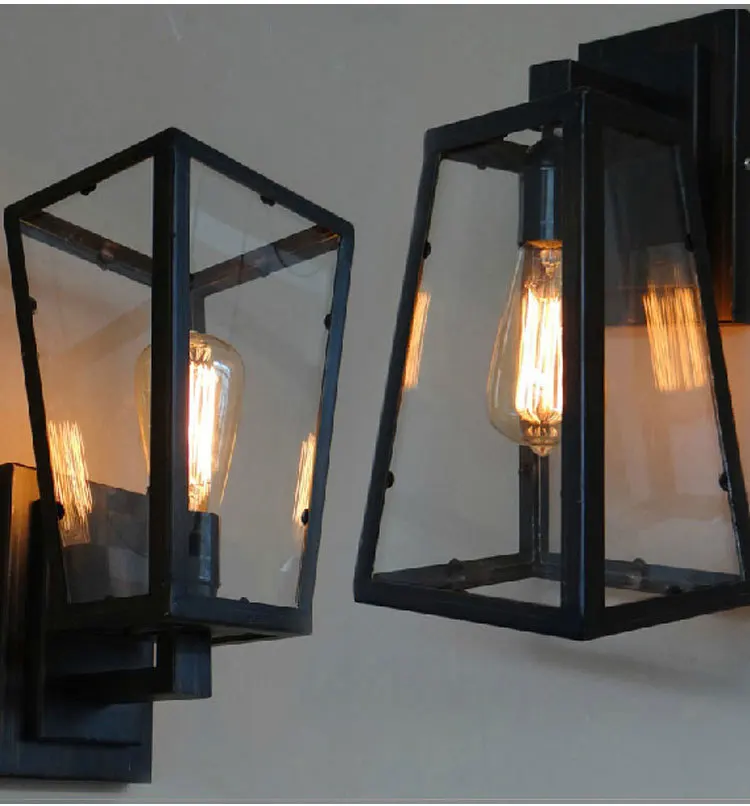 American RH Hanging pendant Item Industrial Vintage light E27/220V edison bulb retro vintage pendant lamp glass lampshades Room