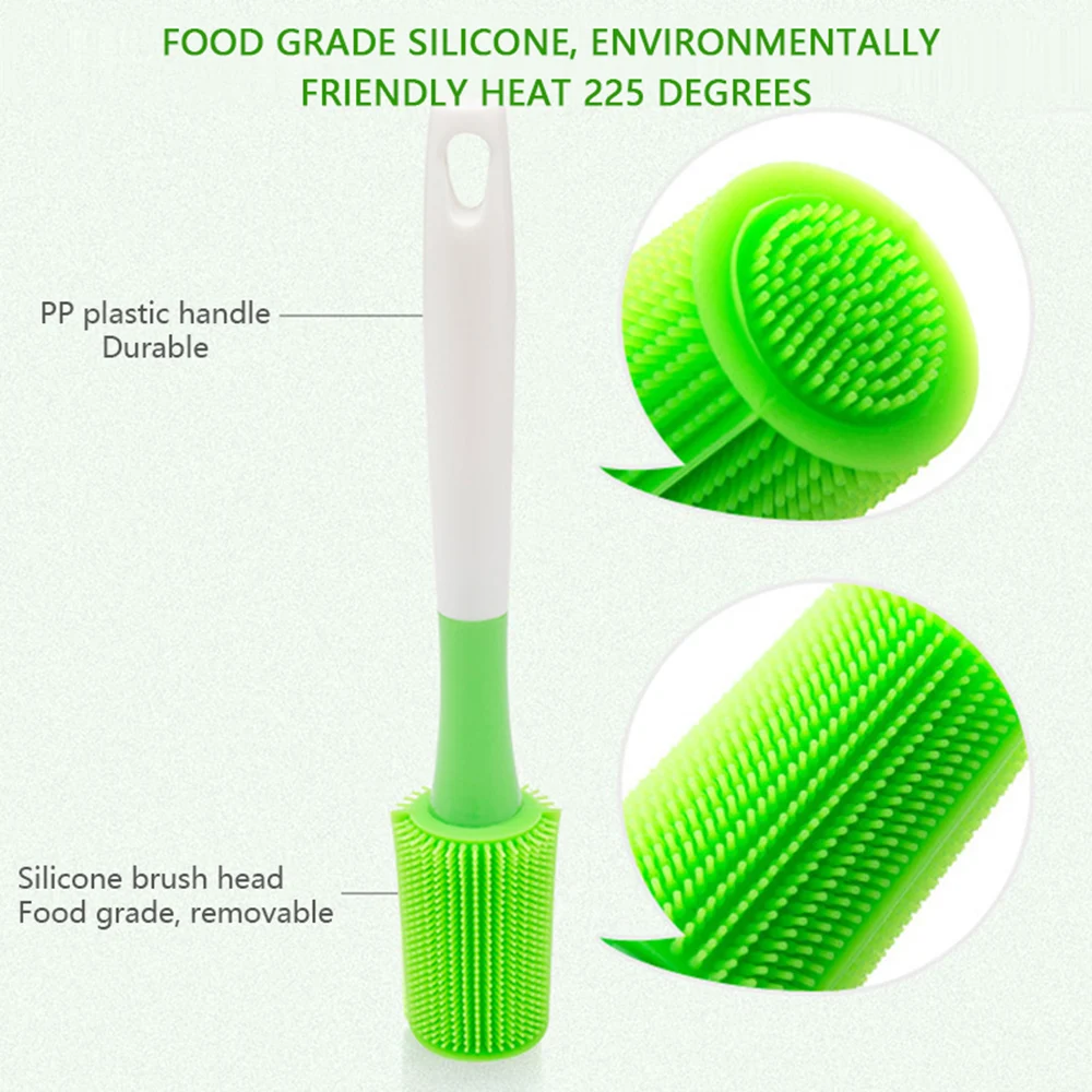 Многофункциональная силиконовая щетка для чистки с длинной ручкой мытья