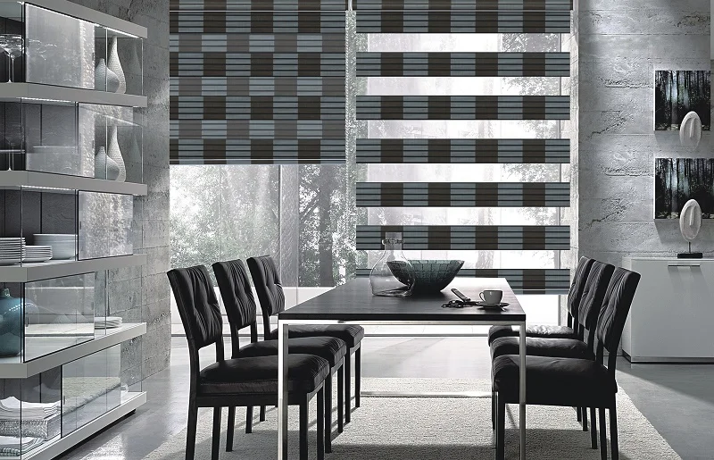 

Square 7 Layer Double Layer Blinds Zebra Roller Blinds Rainbow Blinds for Window JN377