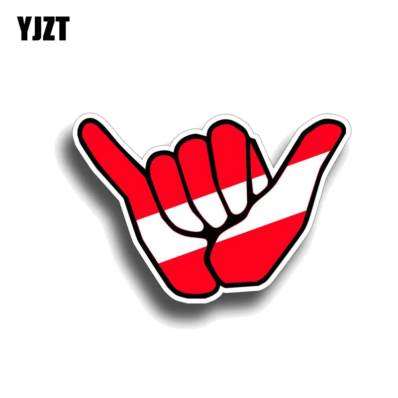 

YJZT 13.4CM*8.8CM Personality Hang Scuba Dive Funny Decal PVC Car Sticker 12-0565