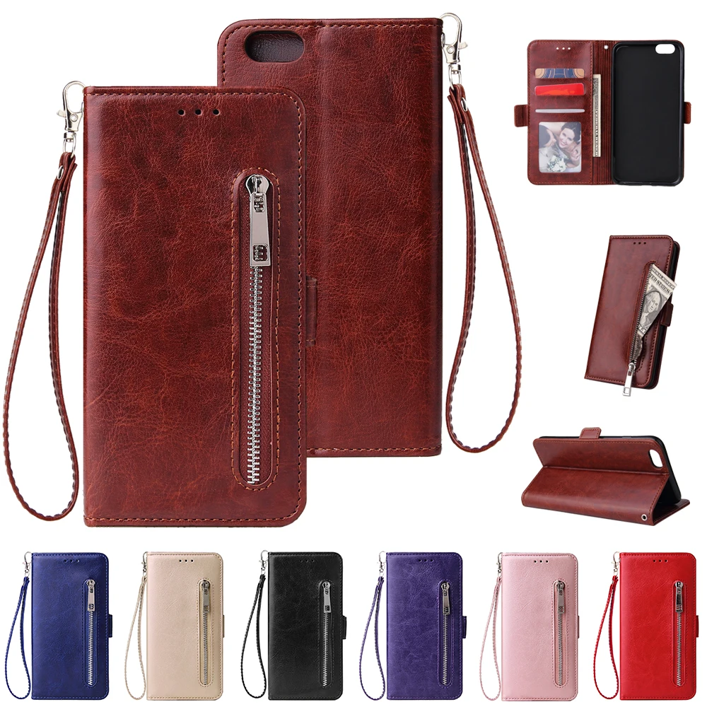 

Fashion Flip PU Leather Magnetic Case For Samsung galaxy s8 s9 Multi Function Zipper Wallet Phone Case For Galaxy s10e s10 plus