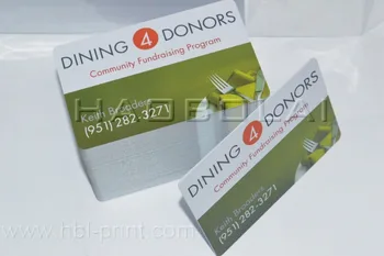 

fundraising plastic card 4C/4C offset printing round corner glossy finished