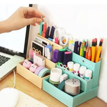 

Great DIY Paper Board Storage Box Desk Decor Stationery Makeup Cosmetic Organizer