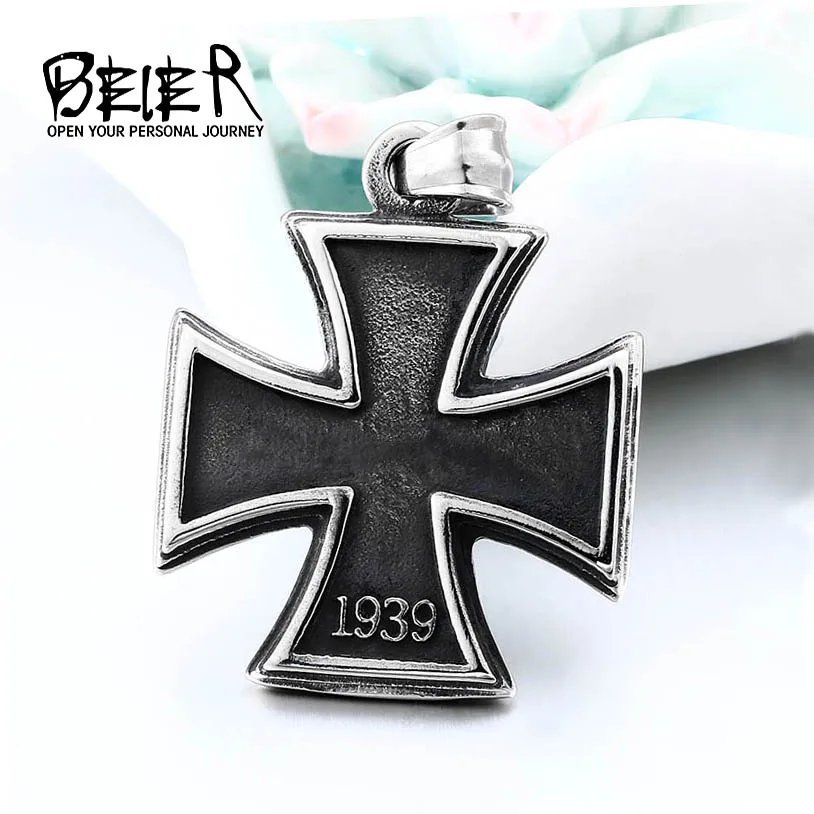 

BEIER 2018 Hot sell 316L Stainless Steel old style cross Pendant Necklace Unqiue Chain for man gift BP8-250