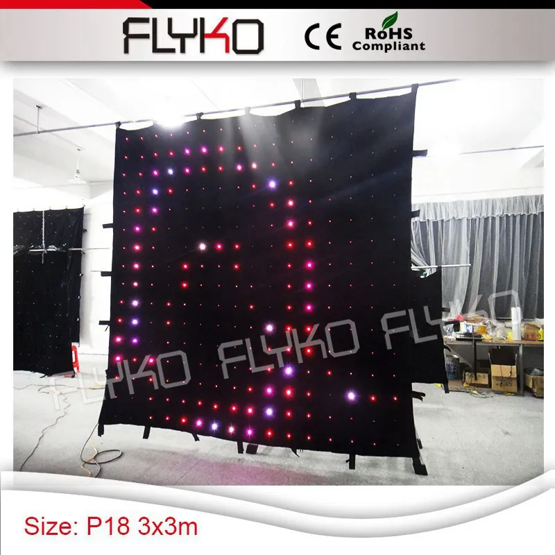 

Видеоэкран Pixel18cm, 3mtr * 3mtr фон для видео, огнестойкая видеозанавеска, Свадебная вечеринка, светодиодная подсветка, черная занавеска