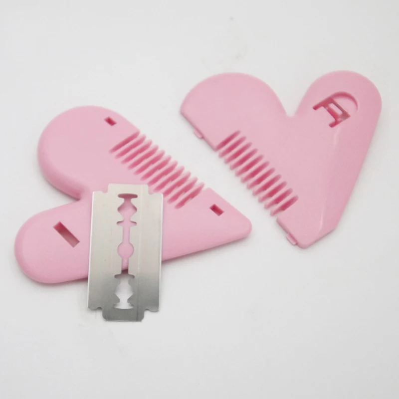 

1PC Peach Heart Double-sided Comb Hair Repair Knife Portable Hair Cutter Hair Repair Knife For Girl Lady