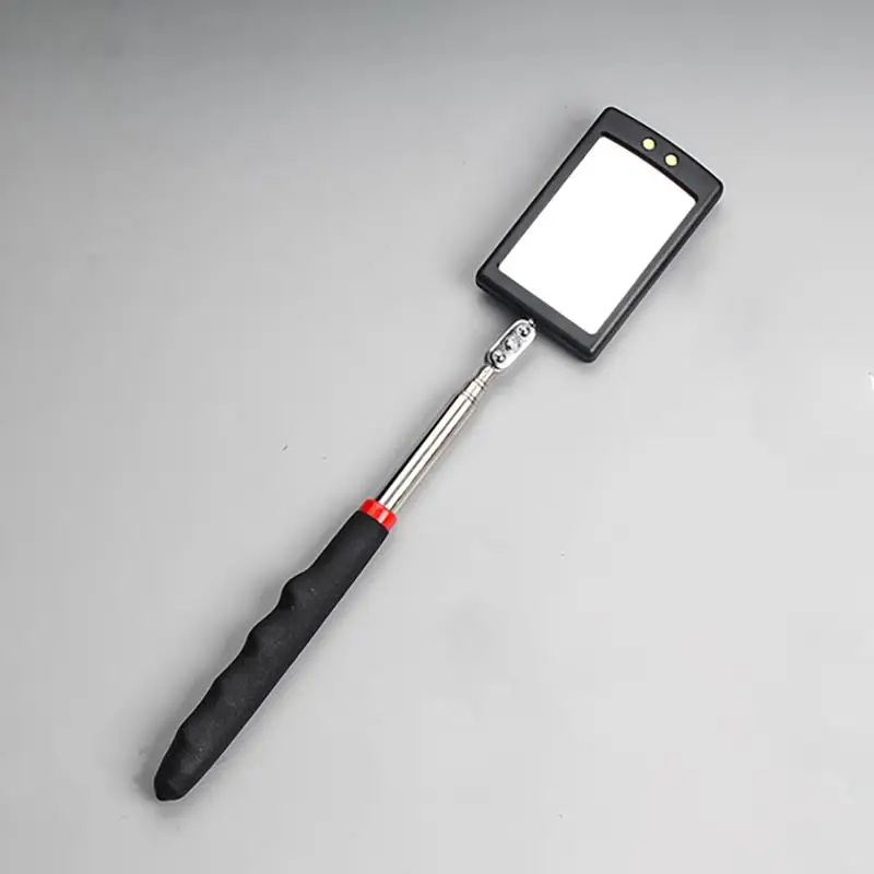 Adjustable Stainless steel Vehicle Bottom LED Telescopic Inspection Mirror Amplification Detection Mirror LED Emergency Lamp