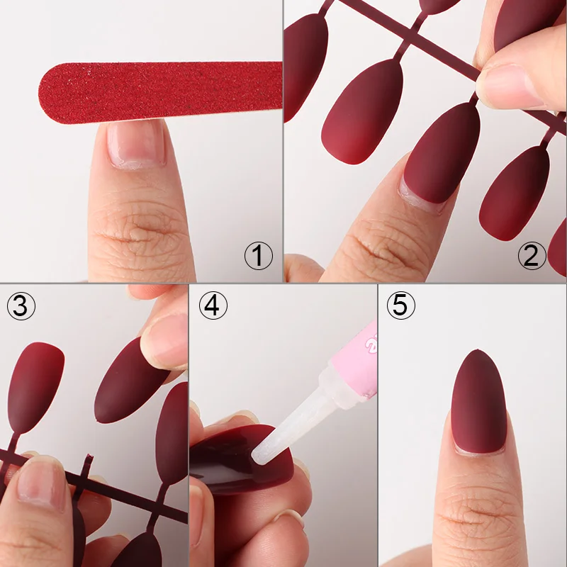 NAILWIND матовое 24 шт съемное модное резиновое ногтей советы для наращивания ногтей маникюрный пресс на накладные ногти с клеем формы искусства