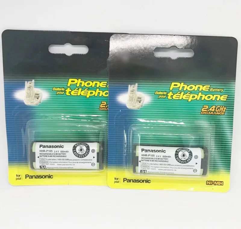 2pack 830mAh 2.4V Wireless Home Phone battery HHR P105 for panasonic