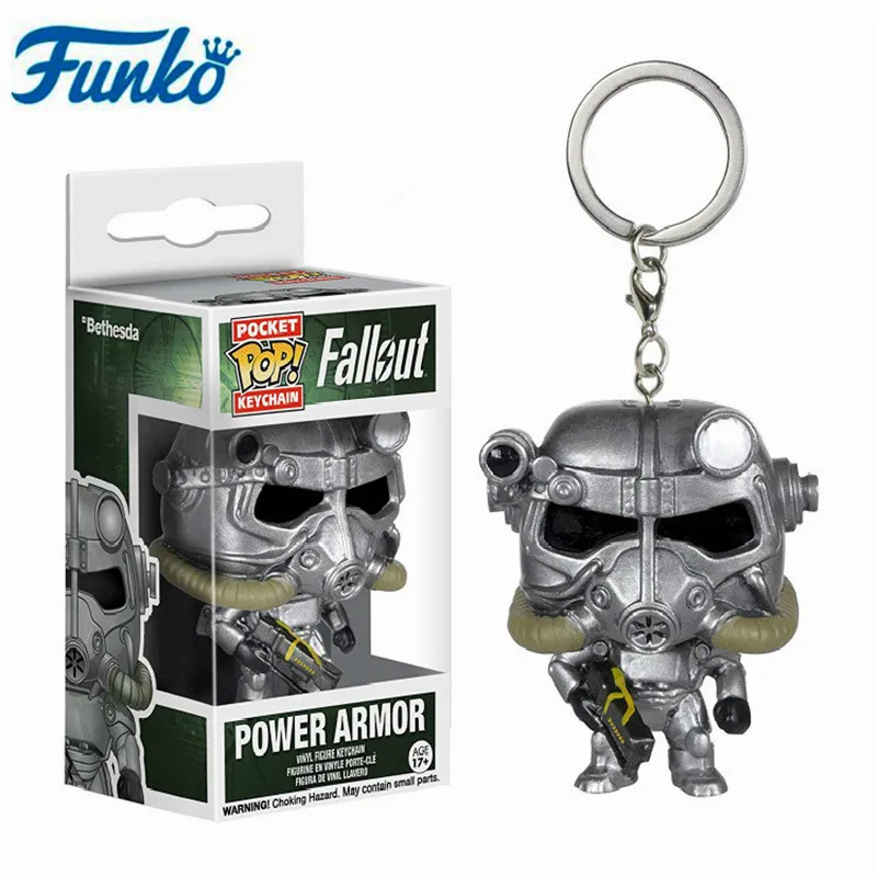 Funko POP аниме Fallout тема Pocket POP power Armor хранилище брелок для мальчика фигурка игрушки коллекция брелок детский подарок на день рождения - Цвет: Power Armor