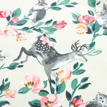 50*140 см цветок мультфильм с животными сова кролик хлопок Холст Ткань Домашний текстиль шитье DIY скатерть диван крышка