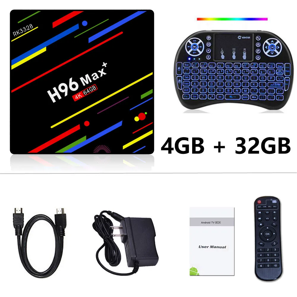 LEMFO H96 Max+ Smart Android tv Box Android 9,0 RK3328 Penta-Core 4 ГБ 32 ГБ 64 Гб USB 3,0 4K 3D HDR 2,4G/5G Wifi телеприставка - Цвет: 4GB 32GB I8-L