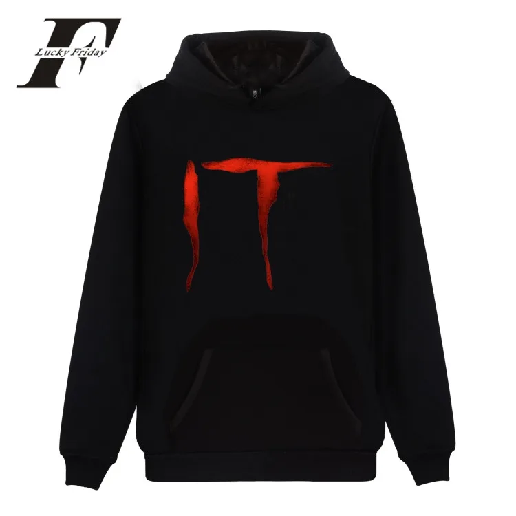 

LUCKYFRIDAYF Kpop Stephen King's It Horror Movie Harajuku Hoodies Men/Women Sweatshirts Autumn Streetwear Cap Gothic Hoodies