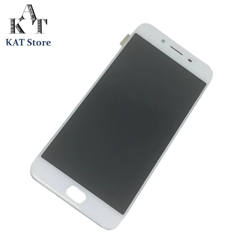 Black Color : White + Touch Panel with Frame LCD Screen Mobile Phone for Oppo R9s TFT