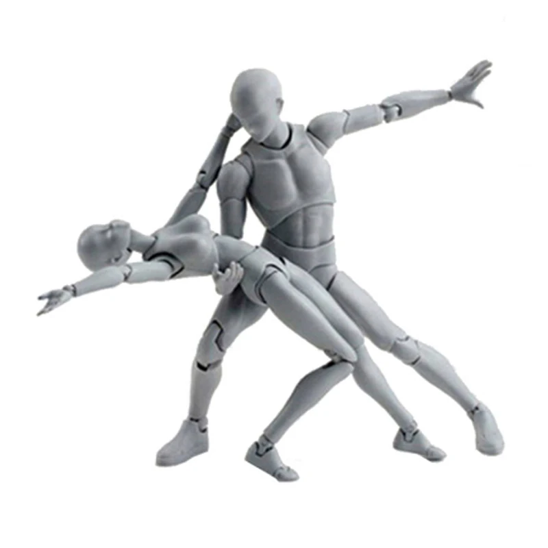 

15cm Female/Male Cartoon Painting Action Figure Kids Drawing Model Gadgets PVC SHE HE Body Kun Body Chan Figure Kids Gift Toys