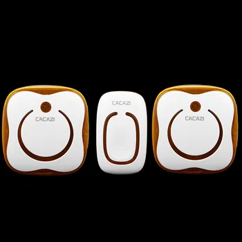 

New LED 280M Remote Control Waterproof Door Bell Wireless 36 Chimes Electronic Doorbell AC 220V With1 push Button +2 Receiver
